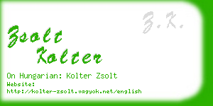 zsolt kolter business card